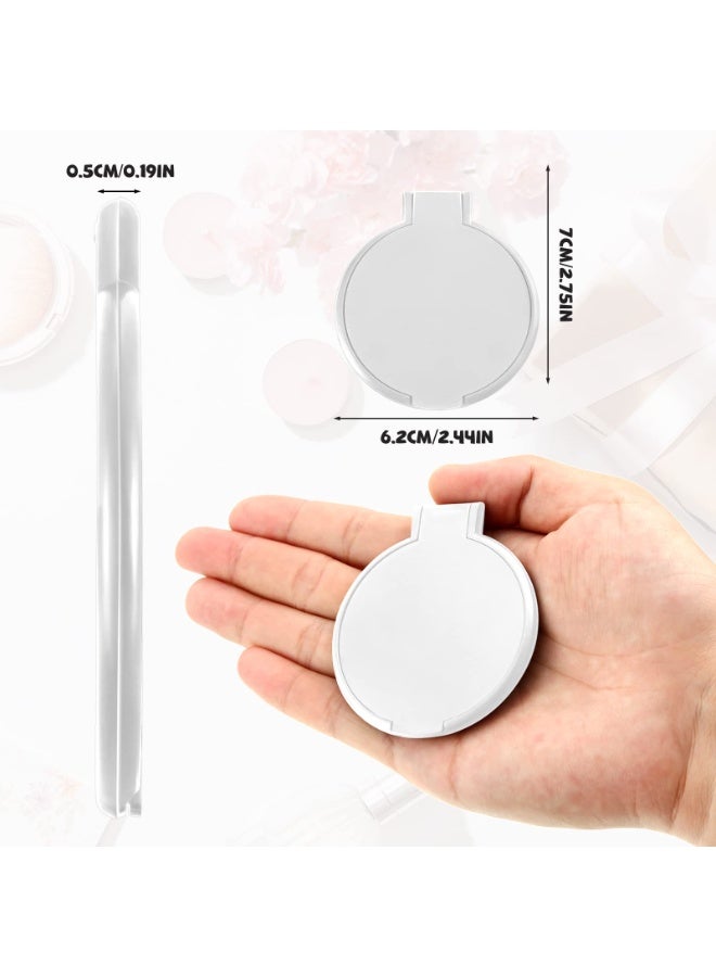 KISSUN 72 Pcs Compact Mirror Bulk Portable Round Makeup Mirror Mini Foldable for Purse Women Travel Daily Use Mother‘s Day Gifts (White) - Image 3